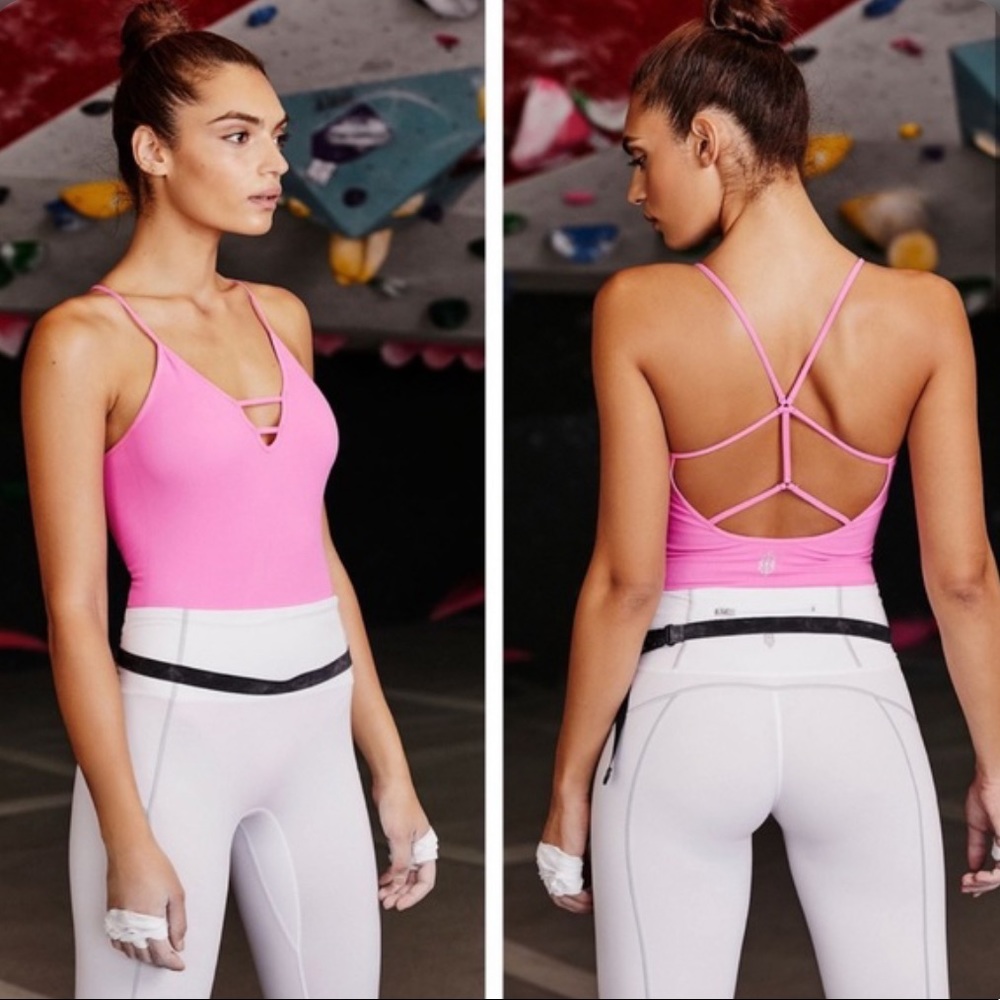 NWT Free People Dance All Day Hot Pink Bodysuit
